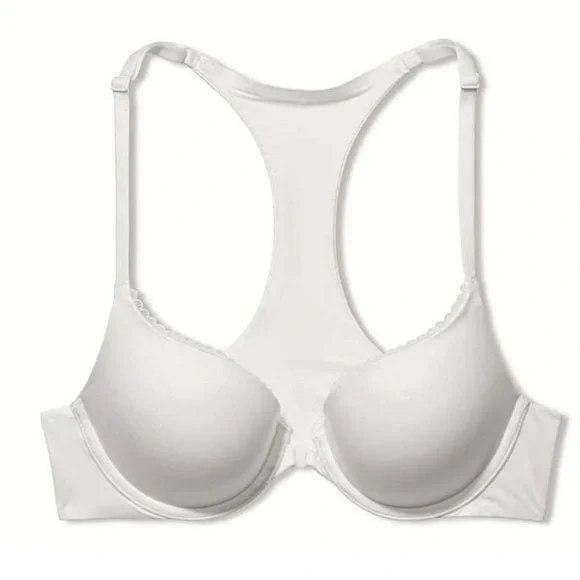 Victoria's Secret Body by Victoria White Bra 42DD Lined Full Coverage Racerback - Picture 7 of 8